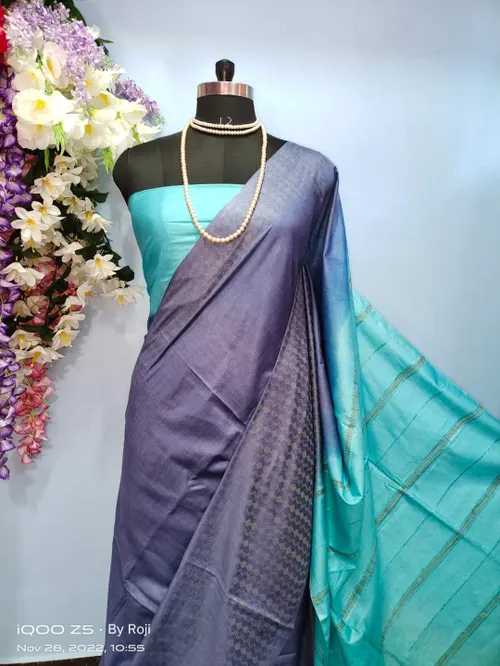 Graceful Kota Viscose Silk Saree with Elegant Dupion Borders